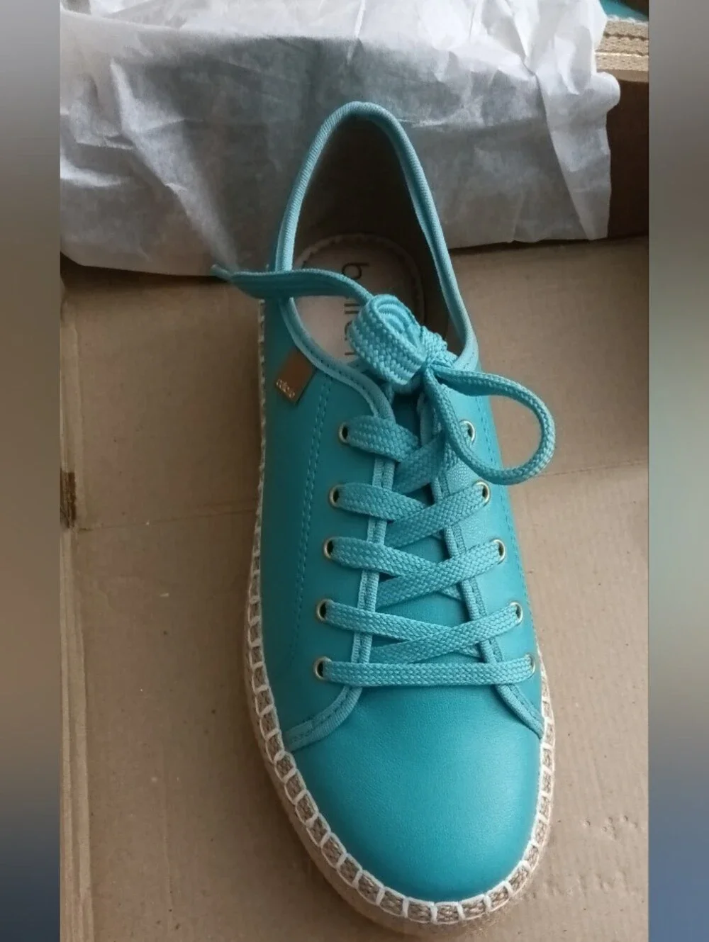 Casual Women's Turquoise Lace-Up Espadrille Sneakers